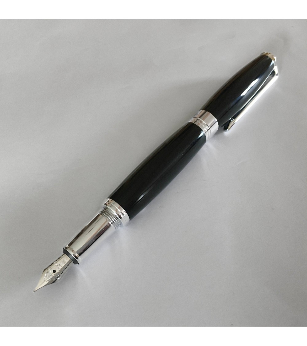 Stylo-plume Récife Baoshi Soyouz Onyx (Noir brillant), plume en acier F