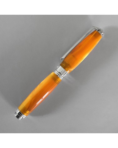 Stylo-plume Récife Baoshi Soyouz Opale (tons orange clairs et foncés, effet chatoyant), plume en acier F