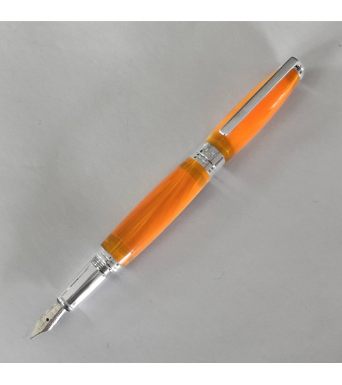 Stylo-plume Récife Baoshi Soyouz Opale (tons orange clairs et foncés, effet chatoyant), plume en acier F