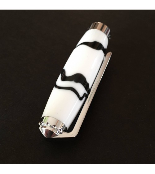 Stylo-plume Récife Mystique Soyouz Domino (volutes noires sur un fond blanc), plume en acier M