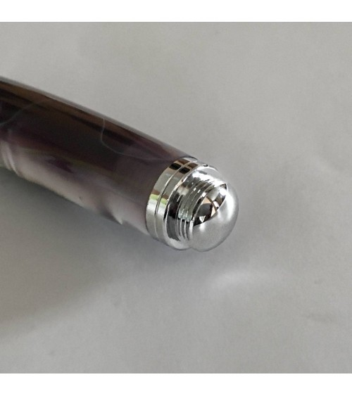 Stylo-plume Récife Pearl Soyouz Gris (tons gris foncé tirant sur le violet et gris/blanc nacré), plume en acier F