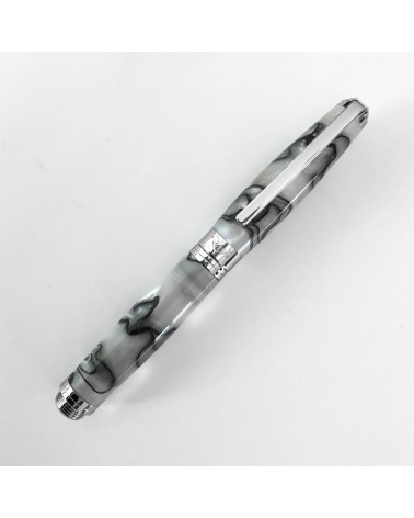 Stylo-plume Récife Pearl Soyouz Nacre (tons blanc nacré, noirs et gris clair), plume en acier M