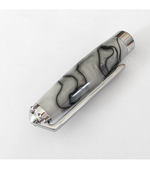 Stylo-plume Récife Pearl Soyouz Nacre (tons blanc nacré, noirs et gris clair), plume en acier M