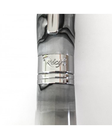 Stylo-plume Récife Pearl Soyouz Nacre (tons blanc nacré, noirs et gris clair), plume en acier M
