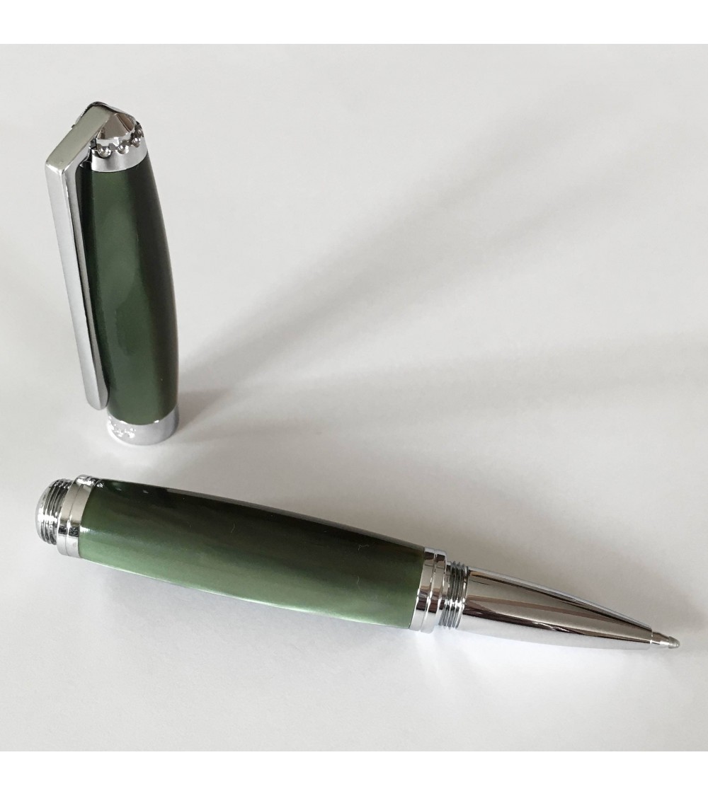 Roller Récife Baoshi Soyouz Jade (tons vert bouteille-gris clairs et foncés, effet chatoyant)