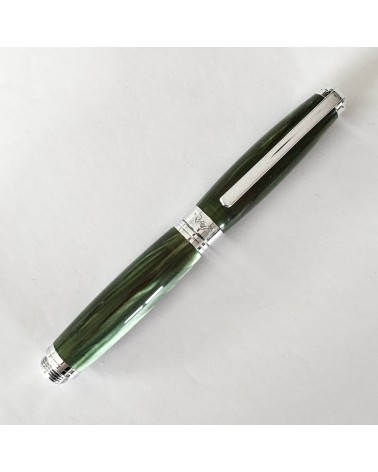 Roller Récife Baoshi Soyouz Jade (tons vert bouteille-gris clairs et foncés, effet chatoyant)