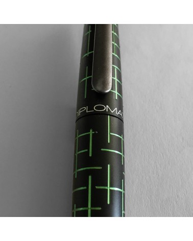 Stylo-bille Diplomat Elox Matrix Black Green, fabriqué en Allemagne