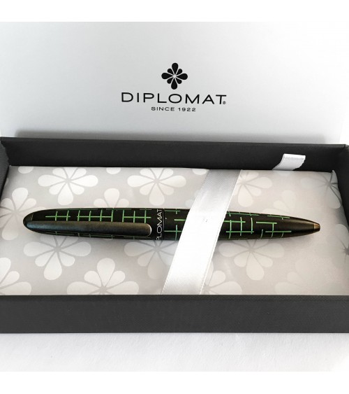 Stylo-bille Diplomat Elox Matrix Black Green, fabriqué en Allemagne