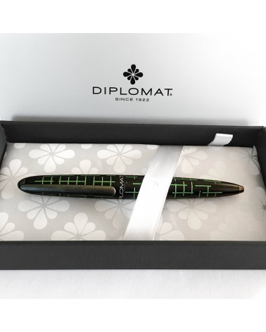 Stylo-bille Diplomat Elox Matrix Black Green, fabriqué en Allemagne