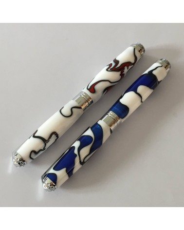 Combinaison stylo-plume Récife Soyouz Mystique Volcan et roller Récife Soyouz Mystique Galaxy, fabriqués en France