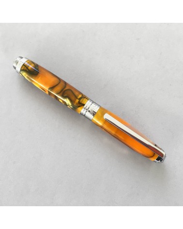 Combinaison stylo-plume Récife Soyouz Baoshi Agate et roller Récife Soyouz Pearl Orange, fabriqués en France