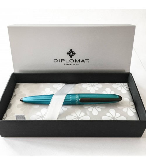 Stylo-plume Diplomat Aero Turquoise, bec (plume) acier inoxydable, fabriqué en Allemagne