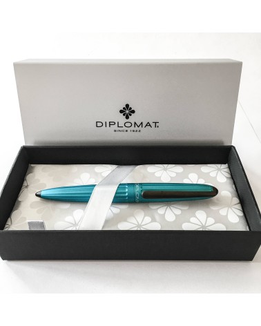 Stylo-plume Diplomat Aero Turquoise, bec (plume) acier inoxydable, fabriqué en Allemagne