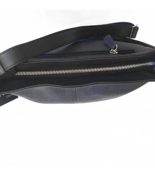 Sac à main EM-EL, modèle Serena, grand, en cuir de vachette premier choix noir. Fabriqué en Europe.