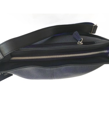 Sac à main EM-EL, modèle Serena, grand, en cuir de vachette premier choix noir. Fabriqué en Europe.