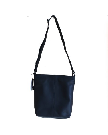 Sac à main EM-EL, modèle Serena, grand, en cuir de vachette premier choix noir. Fabriqué en Europe.