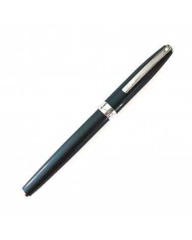 Roller Sheaffer Sagaris Metallic Blue, attributs chromés, avec le point blanc caractéristique de la marque