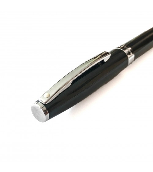 Roller Sheaffer Sagaris Metallic Blue, attributs chromés, avec le point blanc caractéristique de la marque