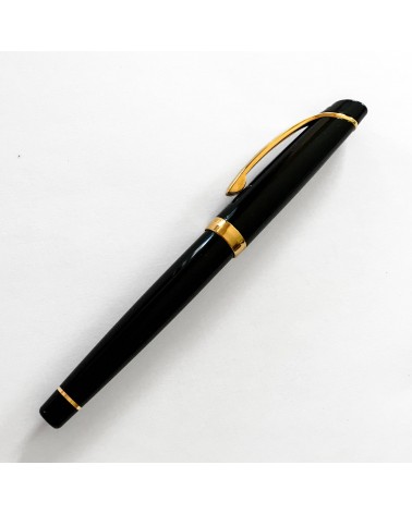 Roller Sheaffer Valor noir brillant, attributs plaqués or 22 carats, fabriqué en Italie