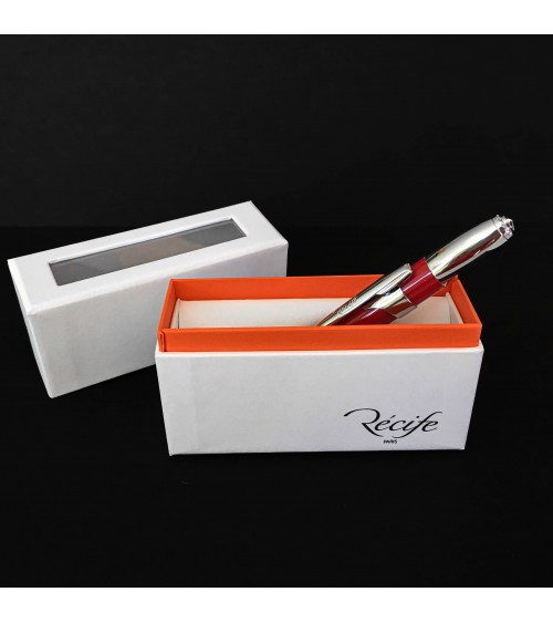 Stylo-bille Récife Riviera Shakin Carmin, qui s’ouvre et se ferme d’une simple secousse du poignet