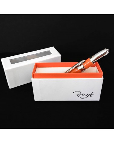 Stylo-bille Récife Riviera Shakin Orange qui s’ouvre et se ferme d’une simple secousse du poignet, fabriqué en France