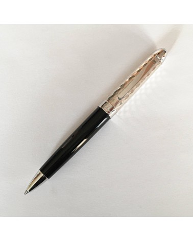 Stylo-bille Waldmann Précieux, noir et argent massif sterling 925, fabriqué en Allemagne