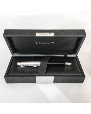 Stylo-bille Waldmann Précieux, noir et argent massif sterling 925, fabriqué en Allemagne