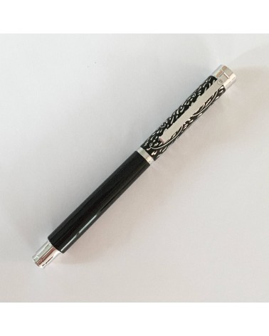 Stylo-bille Waldmann Extra Vienna 378, argent sterling 925 et laque noire, fabriqué en Allemagne