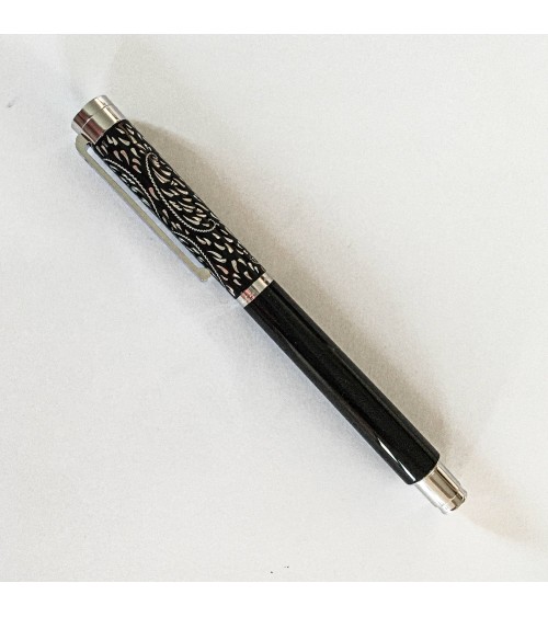 Stylo-bille Waldmann Extra Vienna 378, argent sterling 925 et laque noire, fabriqué en Allemagne