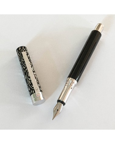 Stylo-bille Waldmann Extra Vienna 378, argent sterling 925 et laque noire, fabriqué en Allemagne