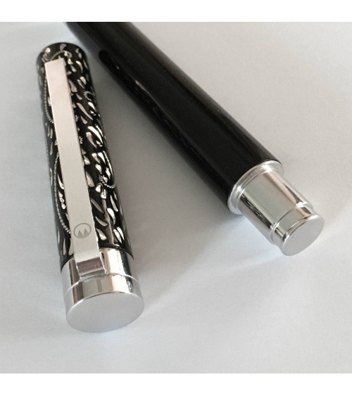 Stylo-bille Waldmann Extra Vienna 378, argent sterling 925 et laque noire, fabriqué en Allemagne