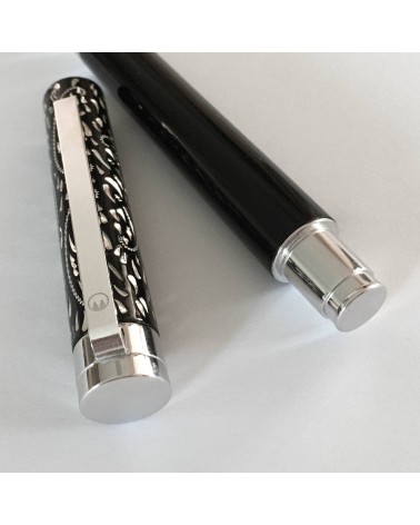 Stylo-bille Waldmann Extra Vienna 378, argent sterling 925 et laque noire, fabriqué en Allemagne