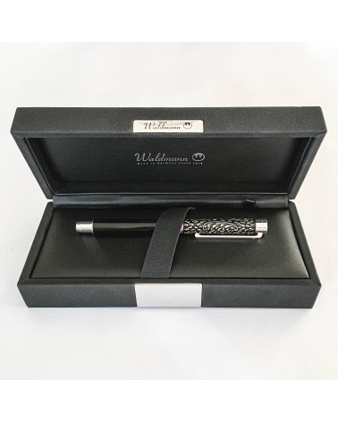 Stylo-bille Waldmann Extra Vienna 378, argent sterling 925 et laque noire, fabriqué en Allemagne