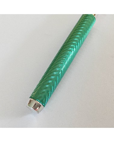 Stylo-plume Waldmann Liberty 6940 argent massif sterling 925 guilloché, finition laque transparente aqua marine, plume bec) F.