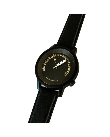 Montre AKTEO Ecrivain 38 Noir, bracelet cuir noir