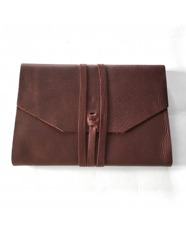 Carnet rechargeable Manufactus Laccio, couverture cuir de veau lie de vin, fabriqué en Italie