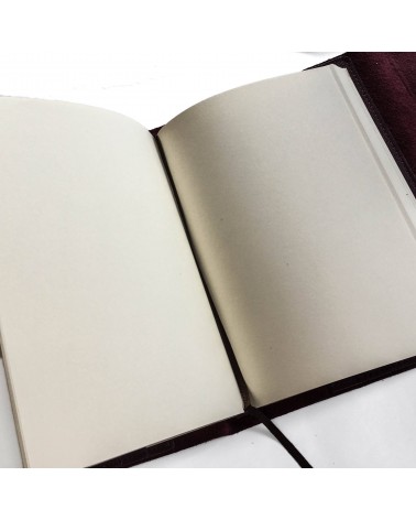 Carnet rechargeable Manufactus Laccio, couverture cuir de veau lie de vin, fabriqué en Italie