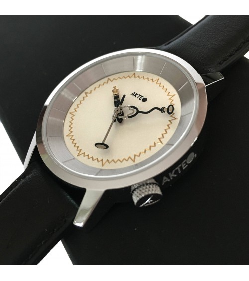 Montre AKTEO Médecin 38 Blanc-Acier inox, bracelet noir