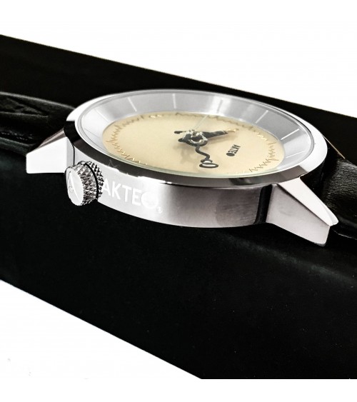 Montre AKTEO Médecin 38 Blanc-Acier inox, bracelet noir