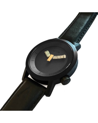 Montre AKTEO Finances 42 Noir-Noir, bracelet cuir noir