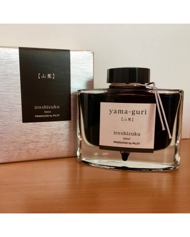 Encre Iroshizuku pour stylos-plume, 50 ml, couleur Yama-Guri (châtaigne-noir)