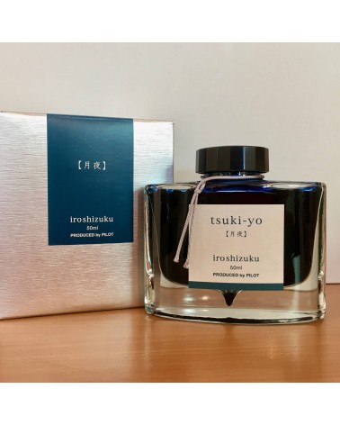 Encre Iroshizuku pour stylos-plume, 50 ml, couleur Tsuki-Yo (bleu roi-turquoise)