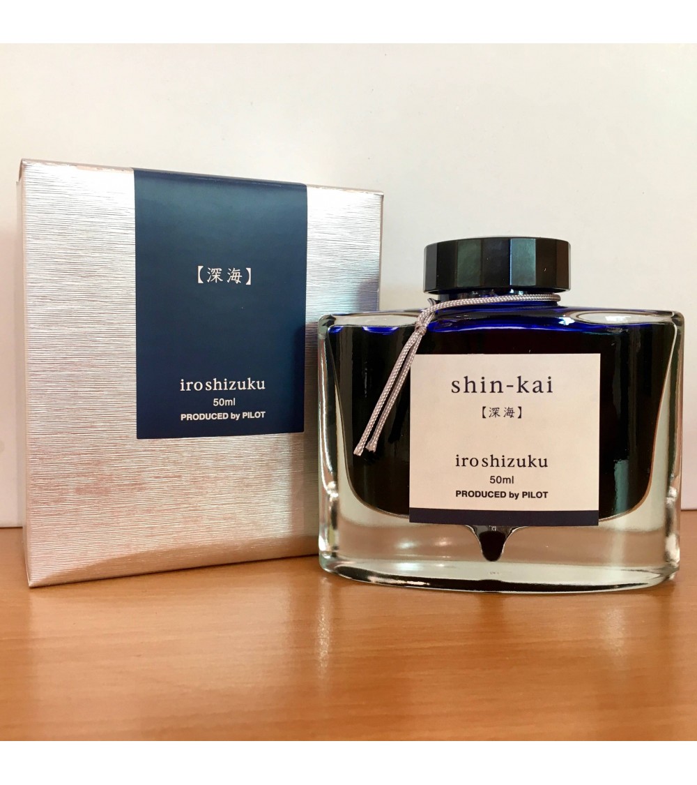 Encre Iroshizuku pour stylos-plume, 50 ml, couleur Shin-Kai (bleu medium-gris)