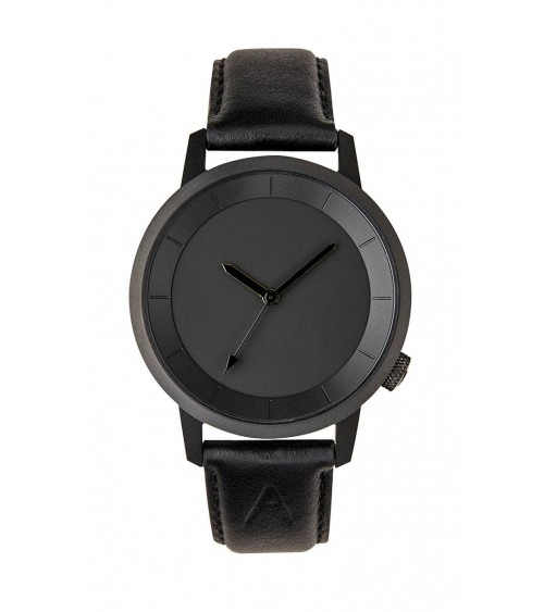 Montre AKTEO Besançon 38 Noir-Noir, bracelet cuir noir