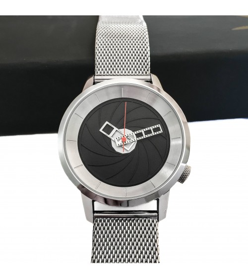 Montre AKTEO Photo 38 Noir-Acier inox, bracelet milanais