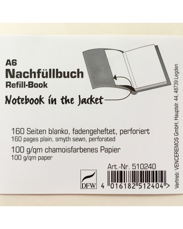 Recharges pour carnets Jackbook,   A5, A6, ou A7.  Détail. L'Ecritoire design, Lausanne.