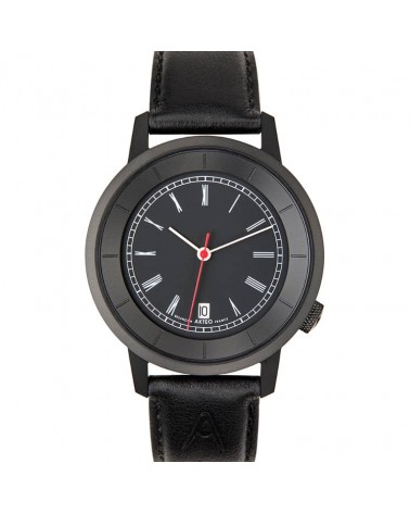 Montre AKTEO Roma Dato 38 Noir-Noir, bracelet cuir noir