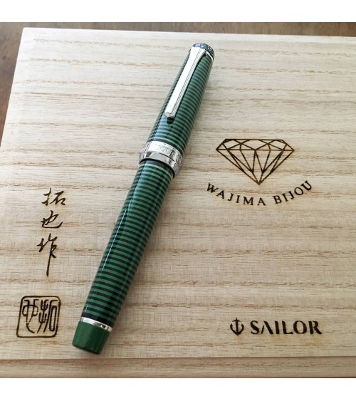 Stylo-plume Sailor Wajima Bijou Emerald, bec or largeur M