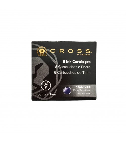 Cartouches Cross pour stylos-plume : bleu, noir-bleu ou noir