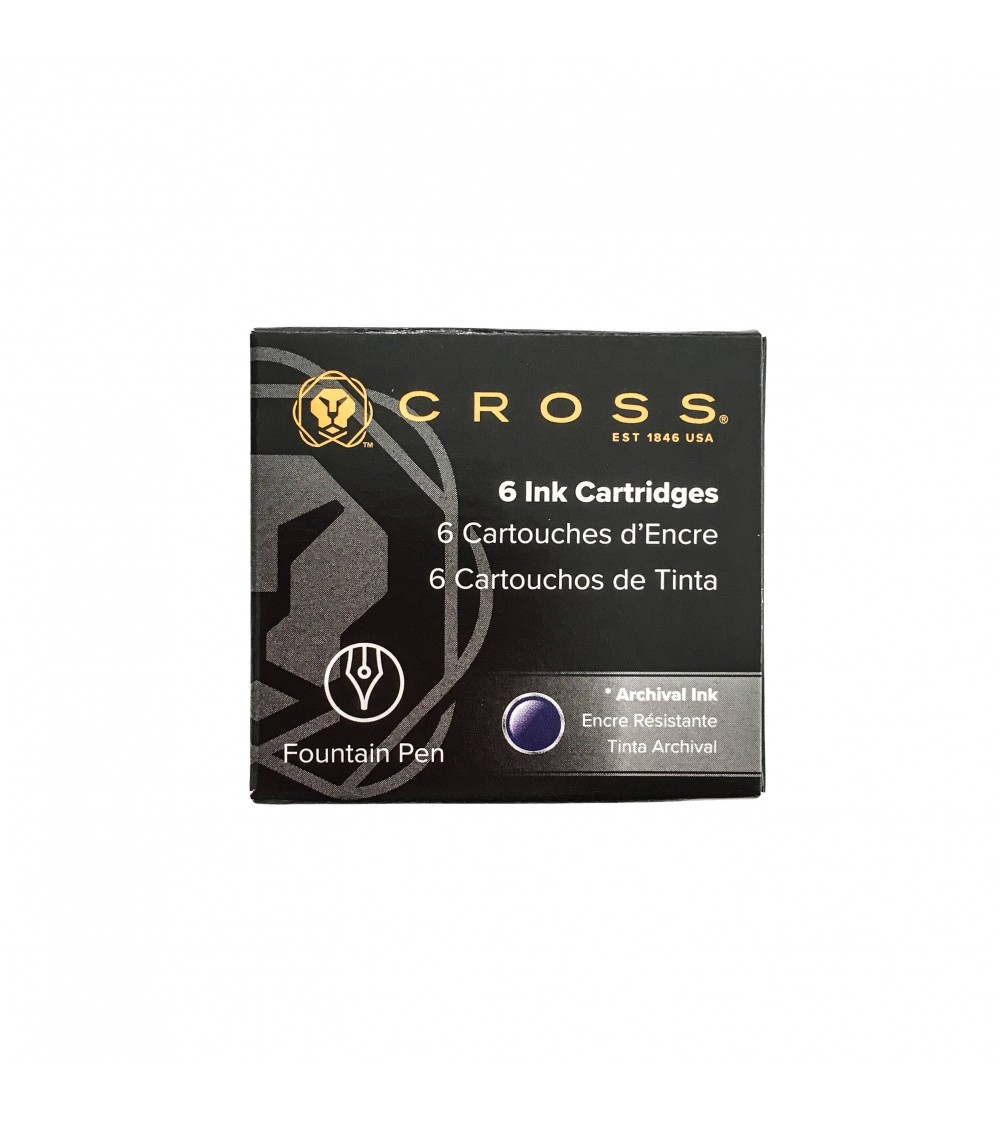 Cartouches Cross pour stylos-plume : bleu, noir-bleu ou noir